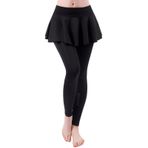 Yoga pantolonu, kadın taytı, etekli, uzun, opak tayt, tenis eteği, yüksek bel, elastik spor kortu, karın yolu, koşu pantolonu, rahat, nefes alır, fitness pantolonu, siyah (Schwarz-B), XXL