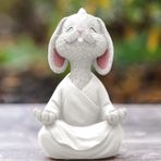 Yoga Yapan Tavşan Biblo Büyük Boy, Beyaz