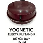 Yognetic Jumbo Büyük Boy Elektrikli Tandır | Çok Amaçlı Pişirici | Ekmek Yapma Makinesi - 55 CM | BORDO