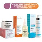 Yoğun Nemlendirici Krem + C Vitamini Serum + Termal Yüz Yıkama Jeli 3'lü Bakım Seti