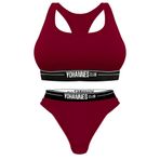 Yohannes Club Kadın, İç Çamaşırı Takımı, (B. Sütyen-Brazilian) (Bordo, Large (L))