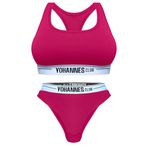 Yohannes Club Kadın, İç Çamaşırı Takımı, (B. Sütyen-Brazilian) (Pembe, Large (L))