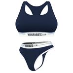 Yohannes Club Kadın, İç Çamaşırı Takımı, (B. Sütyen-Tanga) (Lacivert, Medium (M))