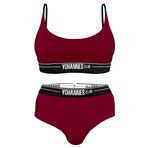 Yohannes Club Kadın, İç Çamaşırı Takımı, (Bralet Sütyen-Hipster Külot) (Bordo, XLarge (XL))