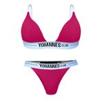 Yohannes Club Kadın, İç Çamaşırı Takımı, (Üçgen Sütyen- lastik Brazilian Külot) (Pembe, Medium (M))
