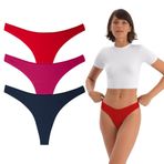 Yohannes Club Kadın, Pamuklu Basic Tanga Külot, Çoklu Paket (Pudra, Lacivert, Siyah, Large (L))