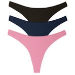 Yohannes Club Kadın, Pamuklu Basic Tanga Külot, Çoklu Paket (Pudra, Lacivert, Siyah, Medium (M))