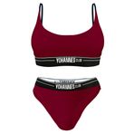 YohannesClub, Kadın, İç Çamaşırı Takımı, (Bralet Sütyen-Bikini Külot) (Bordo, Small (S))