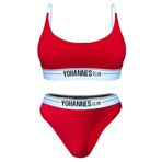YohannesClub, Kadın, İç Çamaşırı Takımı, (Bralet Sütyen-Bikini Külot) (Kırmızı, Large (L))