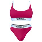 YohannesClub, Kadın, İç Çamaşırı Takımı, (Bralet Sütyen-Bikini Külot) (Pembe, Small (S))