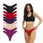 YohannesClub, Kadın, Pamuklu Basic Tanga Külot, Çoklu Paket (Color1001, Large (L))