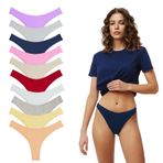 YohannesClub, Kadın, Pamuklu Basic Tanga Külot, Çoklu Paket (Color1002, Small (S))