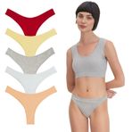 YohannesClub, Kadın, Pamuklu Basic Tanga Külot, Çoklu Paket (Color504, Small (S))