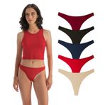 YohannesClub, Kadın, Pamuklu Basic Tanga Külot, Çoklu Paket (Color511, Medium (M))