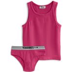 YohannesClub, Kız çocuk Pamuklu İç Çamaşırı Takımı, Slip Külot ve Atlet (Pembe, 5-6 Yaş)