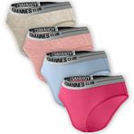 YohannesClub, Kız Çocuk Pamuklu Slip Külot, Çoklu Paket (Pembe, Bulut Mavi, Kahve Melanj, Pembe Melanj, 3-4 Yaş)