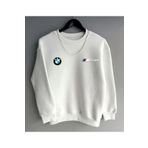 YOHO SPORT BMW Baskılı Original Ünisex kışlık Sweatshirt Beyaz