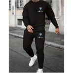 Yoho Sport Eşofman Takımı Bmw Baskılı Ünisex Kışlık Kalın Sweatshirt ve Eşofman Altı 2 Li Set Combin Takım - Siyah