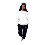 Yoho Sport - Eşofman Takımı Gezegen Baskılı Ünisex Kışlık Sweatshirt ve Eşofman Altı 2 li Set Combin Pamuklu BEYAZSİYAH L