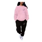 Yoho Sport - Eşofman Takımı Gezegen Baskılı Ünisex Kışlık Sweatshirt ve Eşofman Altı 2 li Set Combin Pamuklu PEMPESİYAH M