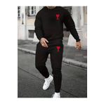 Yoho Sport - Eşofman Takımı Kalp Baskılı Ünisex Kışlık Sweatshirt ve Eşofman Altı 2 li Set Combin Takım Pamuklu SİYAH S