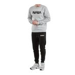 Yoho Sport - Eşofman Takımı NASA baskılı Unisex kışlık Kalın pamuklu Sweatshirt ve Eşofman altı 2' li set Gri S