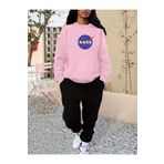 Yoho Sport - Eşofman Takımı Nasa Baskılı Ünisex Kışlık Sweatshirt ve Eşofman Altı 2 li Set Combin Takım Pamuklu PEMPESİYAH L
