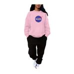 Yoho Sport - Eşofman Takımı Nasa Baskılı Ünisex Kışlık Sweatshirt ve Eşofman Altı 2 li Set Combin Takım Pamuklu PEMPESİYAH XL