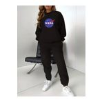 Yoho Sport - Eşofman Takımı Nasa Baskılı Ünisex Kışlık Sweatshirt ve Eşofman Altı 2 li Set Combin Takım Pamuklu SİYAH L