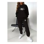 Yoho Sport - Eşofman Takımı NY Baskılı Ünisex Kışlık Sweatshirt ve Eşofman Altı 2 li Set Combin Takım Pamuklu SİYAH S