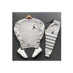 Yoho Sport - Eşofman Takımı Unisex NB Baskılı Sweatshirt-Pamuklu Kışlık Eşofman Takımı 2'li Set Takım GRİ L
