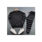 Yoho Sport - Eşofman Takımı Unisex NB Baskılı Sweatshirt-Pamuklu Kışlık Eşofman Takımı 2'li Set Takım SİYAH M