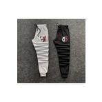 Yoho Sport - Panda Baskılı Original Unisex Kışlık Eşofman Altı 2 li Set Combin Takım SİYAHGRİ M