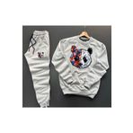 Yoho Sport - Panda Baskılı Original Ünisex Kışlık Sweatshirt ve Eşofman Altı 2 li Set Combin Takım GRİ M