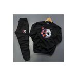 Yoho Sport - Panda Baskılı Original Ünisex Kışlık Sweatshirt ve Eşofman Altı 2 li Set Combin Takım SİYAH S