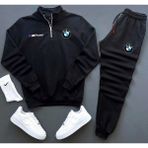 Yoho Sport Unisex Bmw Baskılı Yarım Fermuarlı Sweatshirt Eşofman Altı Takım Bmw Baskılı - XL - Siyah