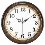 Yoiolclc Mutfak, Okul, Oturma Odası için Duvar Saati Pille Çalışan Sessiz Tik Takmayan Vintage Duvar Saatleri (30 cm, Bronz)