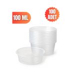 YOK YOK AMBALAJ Plastik Şeffaf Sup Kase 100 Adet 100 cc Tek Kullanımlık Tatlı ve Sos Kasesi | Pratik Servis Kabı