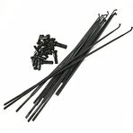 Yol Bisikleti Jant Telleri, Bisiklet Konuşmacı 12 pcs Paslanmaz Çelik Siyah Uyumluluk Karbon Fiber Yol Bisikleti Tekerlekler Ön Arka(255mm)