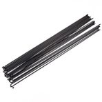 Yol Bisikleti Jant Telleri, Bisiklet Konuşmacı 72 adet Siyah 14G 2mm 255-270mm Paslanmaz Çelik Nipeller(255MM)