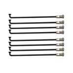 Yol Bisikleti Jant Telleri, Motosiklet Konuşmacı 8 Ölçer 4.0mm Siyah 304 Paslanmaz 37 Adet 121-133mm Yuvarlak Gövde İğneleri(Length 129.5mm)