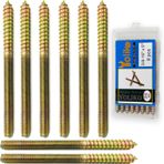 Yoliko 8 Paket 3/8-16 x 5 İnç Askı Cıvataları 3/8-16 inç Çift Başlı Cıvata 3/8 Ahşap Dübel Vidası Mobilya Vidaları için Kendinden Vuran Vidalı Askı Cıvataları Çift Vidalı Dişli Çubuklar Cıvata 127mm