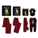 Yolispa Aile Uyumlu Noel Pijama Seti Pijama Uzun Kollu Üstler Baba Anne Çocuk Bebek Evcil Hayvanlar için Kıyafetler, 005, XL