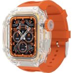 Yollayenilensin H9 Akıllı Saat – Nfc Destekli, IP67 Su Geçirmez, Spor & Sağlık Takipli, 3 Kordonlu - 49 mm - Şeffaf - Turuncu
