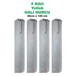Yolluk İçin Tela Kumaş Halı Hurcu 4 Adet 45x120 Ebat Açık Gri