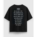 Yolo Street Göktürk Alfabe Oversize Erkek Tişört Siyah - Beyaz - 2XL