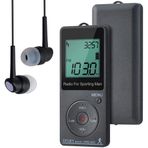 Yonars Taşınabilir Mini Kulaklıklı Radyo FM/AM Cep Dijital Radyosu ve LCD ekran Şarj Edilebilir USB Walkman Radyosu Ön Ayarlı Zamanlayıcı Çalar Saat Jogging Yürüyüş Seyahat için - Gri