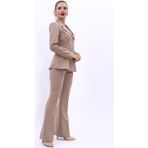 Yonca Ceket & Ispanyol Paça Pantolon Takım-Taş - 38
