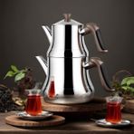 Yonca Lines Naz Mini Boy Çelik Çaydanlık Kristal Bronz - Yok