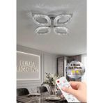 Yonca Model Gümüş Kumandalı 4"lü Ledli 3 Renk Modu Kristal Salon Mutfak Yatak Çocuk Odası Avize